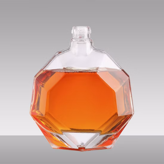 カスタム 500 ミリリットル 700 ミリリットル 750 ミリリットルガラスボトル透明な空のガラスボトルウォッカウイスキーブランデーガラスボトルテキーラジン酒スピリッツガラスボトル